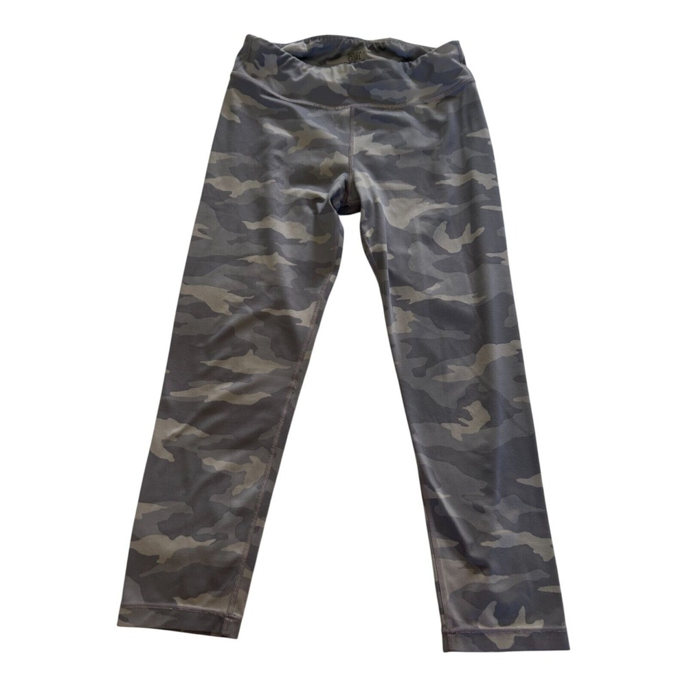 Athleta Chit Chat Capri Legging Girls XXL(16) Gray Camouflage Hi-Rise Skinny Leg